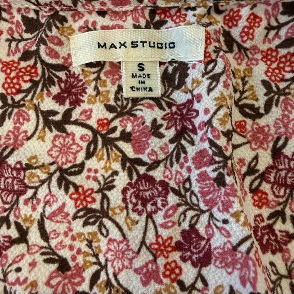 5 for $25!! MAX STUDIO Ruffle Crepe High/low Wrap Midi Dress S - Picture 6 of 8